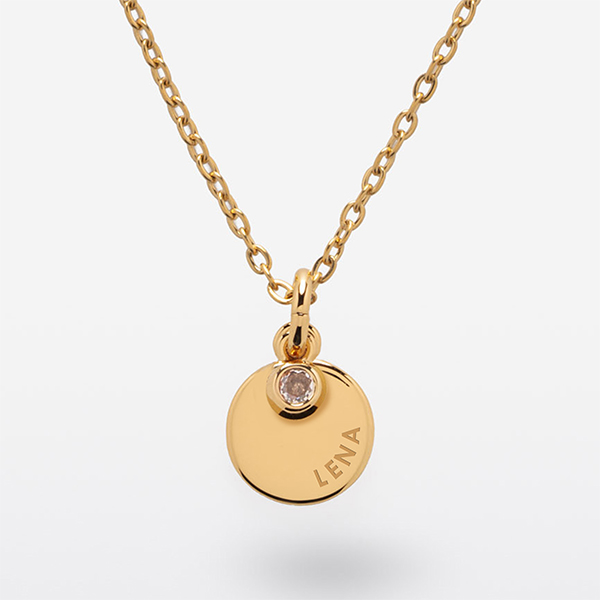 Runde Halskette mit Strass und personalisiertem Text