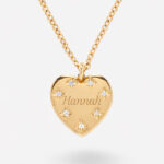 Miniaturansicht von Herz-Halskette mit Strasssteinen und personalisiertem Text