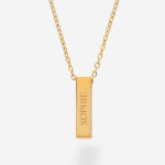 Block-Halskette mit personalisiertem Text Miniaturansicht von Block-Halskette mit personalisiertem Text