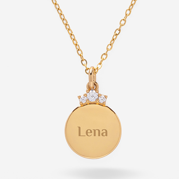 Halskette mit oberen Brillanten und personalisiertem Text