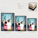 Miniaturansicht von Poster mit Paarillustration und Palmen mit personalisierten Namen