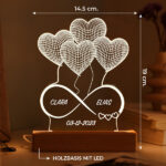 Miniaturansicht von Infinity-Lampe Herzen mit Namen und personalisiertem Datum