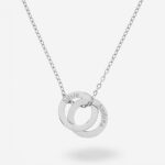 Miniaturansicht von Halskette mit ineinander verschlungenen Ringen mit personalisiertem Text