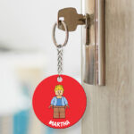 Miniaturansicht von Schlüsselbrett Lego-Häuschen mit personalisiertem Text