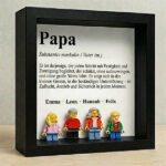 Miniaturansicht von Bilderrahmen mit Lego-Minifiguren Definition von Papa und personalisierten Namen