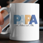 Miniaturansicht von Papa Tasse mit bunten Buchstaben und Namen personalisiert