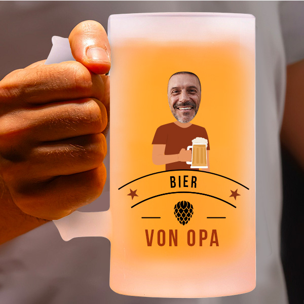 Bierkrug für Papa mit personalisiertem Foto