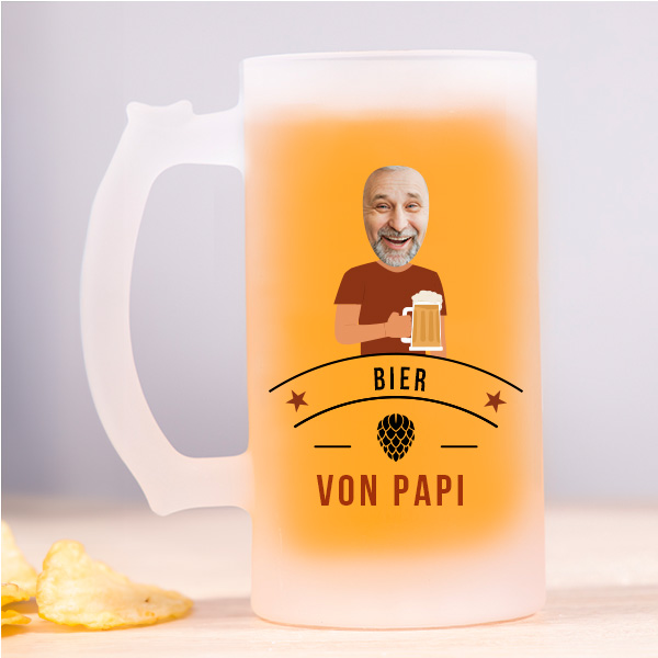 Bierkrug für Papa mit personalisiertem Foto