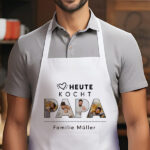 Personalisierte Papa-Schürze mit Fotos Miniaturansicht von Personalisierte Papa-Schürze mit Fotos