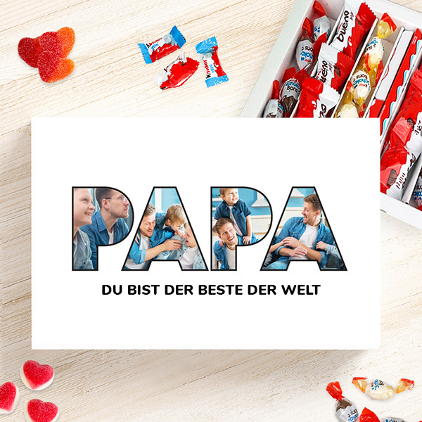 Personalisierte Süßigkeitenbox Papa mit Fotos