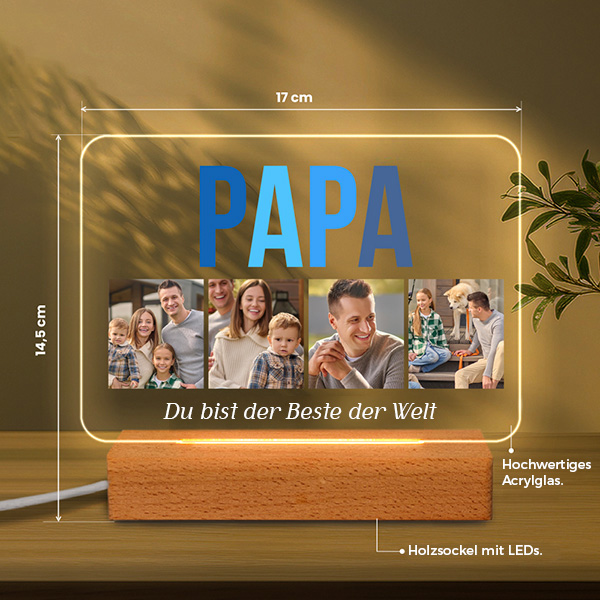 Papa Multicolor-Lampe personalisiert