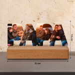 Miniaturansicht von Papa-Plakette mit Fotos und personalisiertem Sockel