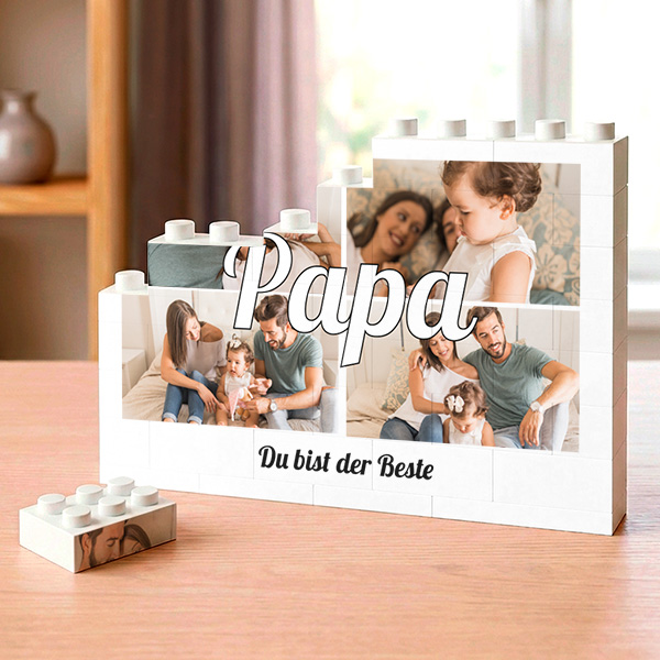 Puzzle Papa mit 4 personalisierten Fotos im Collage-Design