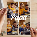 Miniaturansicht von Papa Lampe mit 4-Foto-Collage personalisiert