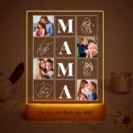 Miniaturansicht von Personalisierte Mama-Lampe mit vier Fotos und Silhouetten
