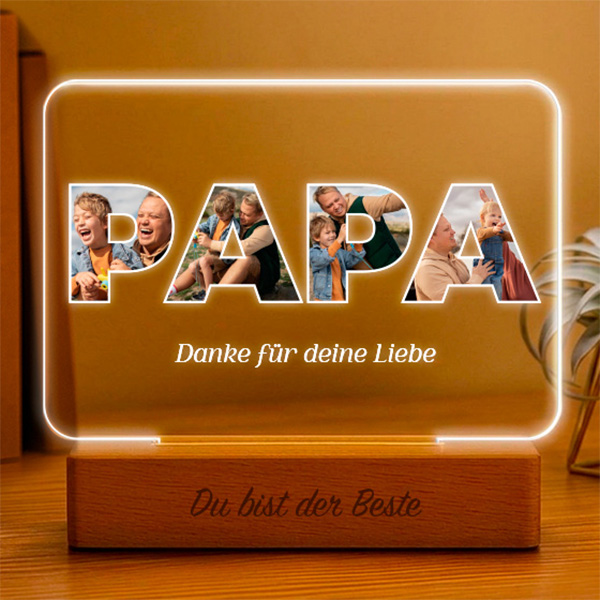 Papa Lampe mit Fotos personalisiert