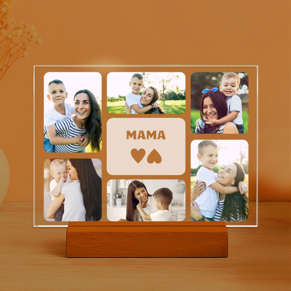 Mama-Platte mit sechs personalisierten Fotos