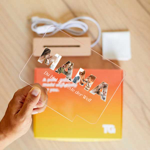 Personalisierte Mama-Lampe mit Fotos