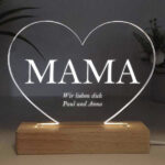 Miniaturansicht von Personalisierte Mama-Lampe in Herzform