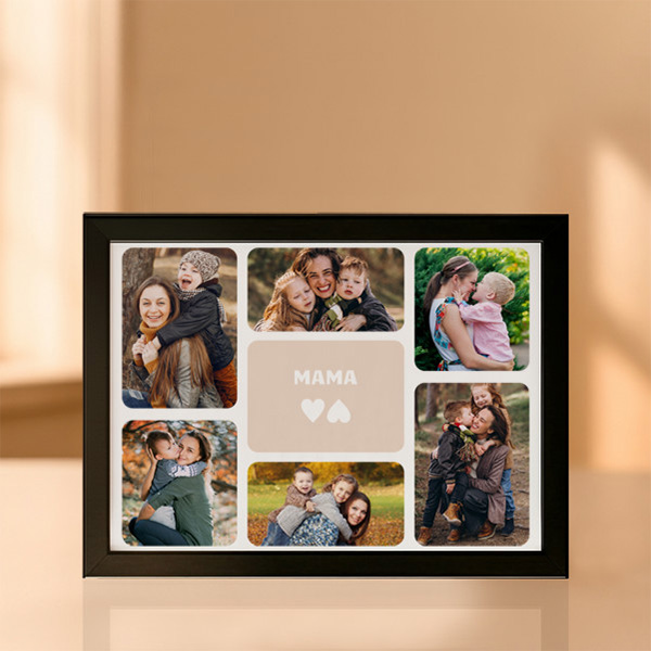 Personalisierte Mama-Lampe mit sechs Fotos