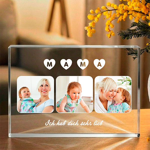 Blocktafel für Mama mit personalisierten Fotos