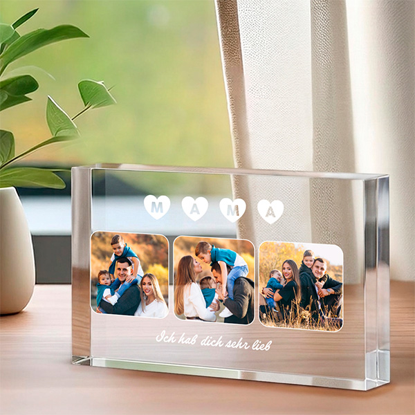 Blocktafel für Mama mit personalisierten Fotos