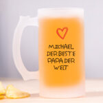 Miniaturansicht von Bierkrug mit Herz und personalisiertem Text für Papa