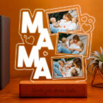 Miniaturansicht von Lampe für Mama mit Herzen und Drei personalisierten Fotos