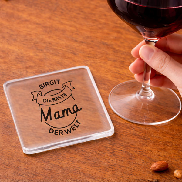 Weinglas für die beste Mama mit personalisiertem Namen