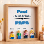 Miniaturansicht von Bilderrahmen mit Lego-Minifiguren Du bist der beste Papa und personalisierten Namen