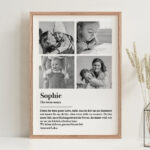 Miniaturansicht von Poster Definition von Mama in Schwarz-Weiß mit personalisierten Fotos