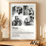 Miniaturansicht von Poster Definition von Mama in Schwarz-Weiß mit personalisierten Fotos