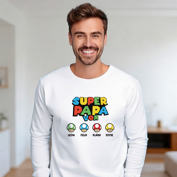 Super-Papa-Pyjama mit personalisierten Namen