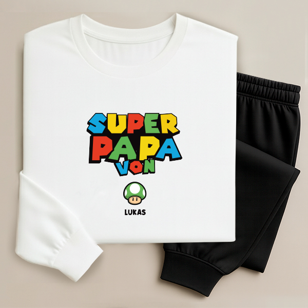 Super-Papa-Pyjama mit personalisierten Namen