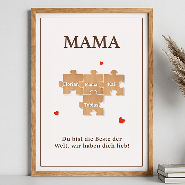 Puzzle-Poster für Mama mit Personalisierten Namen