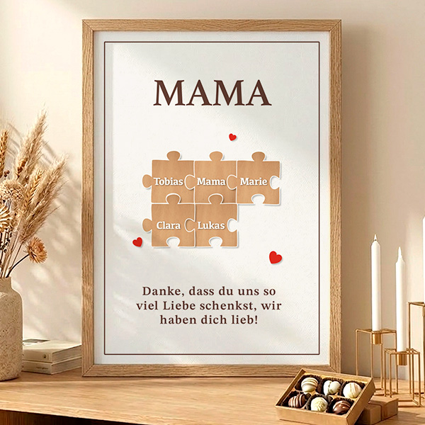 Puzzle-Poster für Mama mit Personalisierten Namen