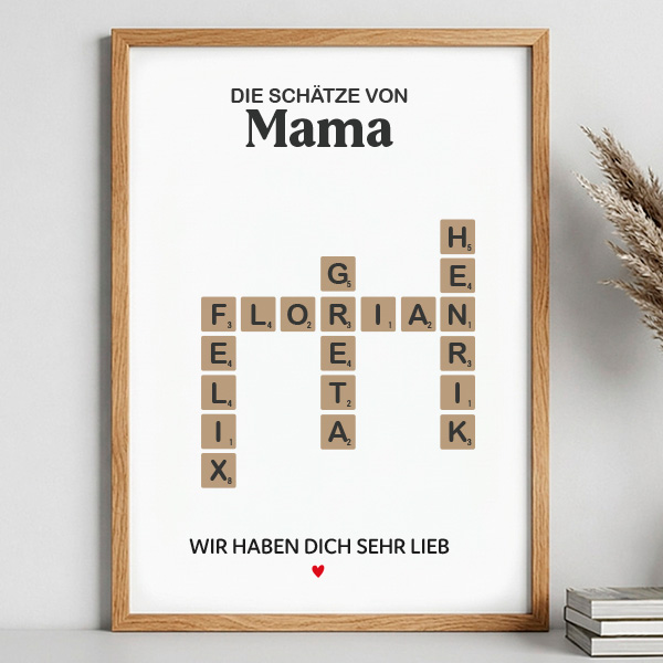 Scrabble-Poster mit personalisierten Namen