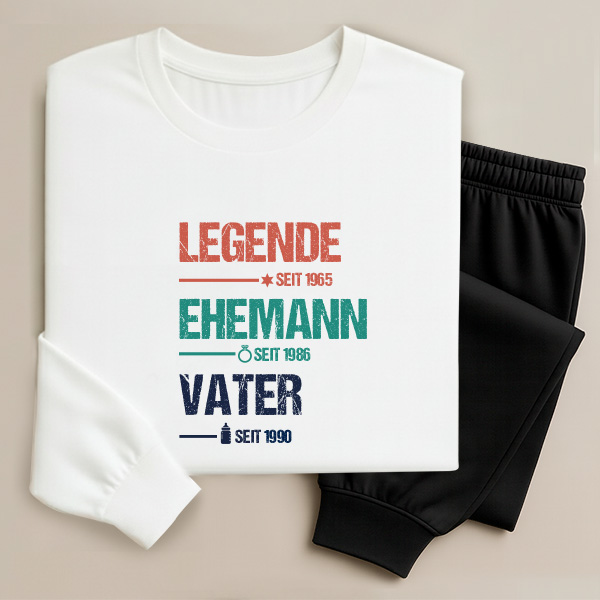 Pyjama Legende, Ehemann und Vater mit personalisiertem Text