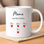 Miniaturansicht von Tasse mit Text, Herzen und personalisierten Namen