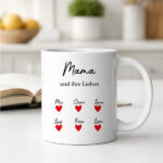 Miniaturansicht von Tasse mit Text, Herzen und personalisierten Namen