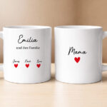 Miniaturansicht von Tasse mit Text, Herzen und personalisierten Namen