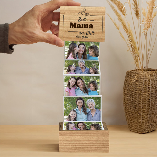 Akkordeon-Fotobox Der/die Beste der Welt mit personalisiertem Text