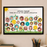 Miniaturansicht von Poster für Lehrkräfte mit Blumen und personalisierten Fotos