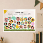 Miniaturansicht von Poster für Lehrkräfte mit Blumen und personalisierten Fotos
