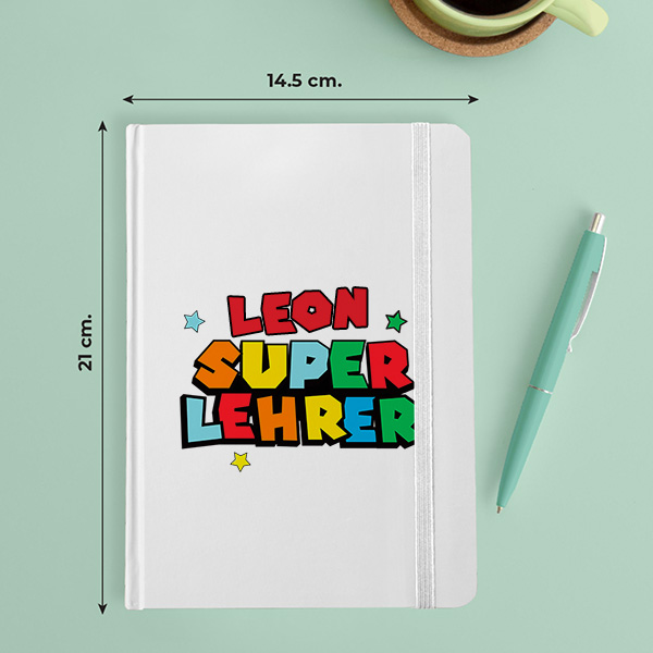 Super-Lehrerin-Notizbuch mit personalisierten Namen