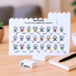 Miniaturansicht von Blockpuzzle mit personalisierten Figürchen und Namen