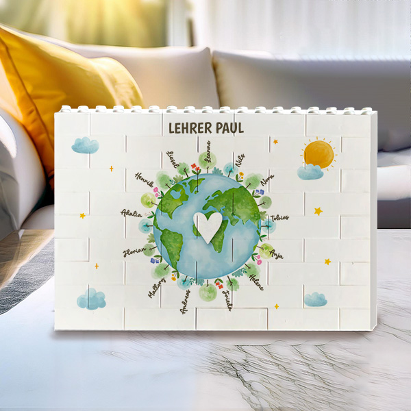 Planeten-Blockpuzzle mit personalisierten Namen