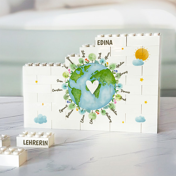 Planeten-Blockpuzzle mit personalisierten Namen