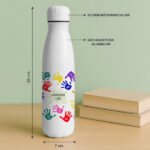 Miniaturansicht von Flasche Bunte Hände mit Namen und personalisiertem Text