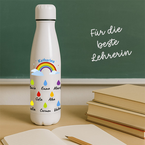 Flasche Regen mit Name und personalisiertem Text